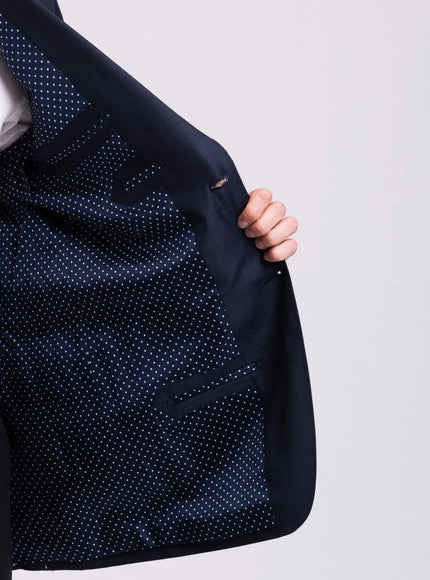 Reyer Single-Breasted Wool Blazer – Navy