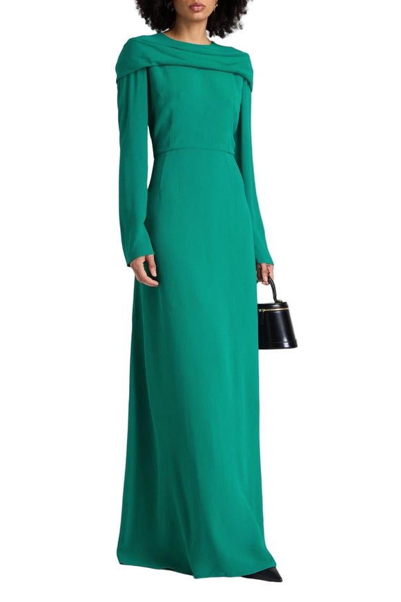 Dolce & Gabbana Long-Sleeve Floor-Length Dress In Green