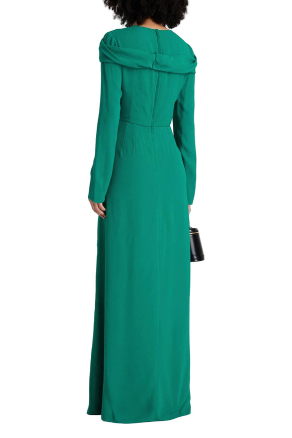 Dolce & Gabbana Long-Sleeve Floor-Length Dress In Green