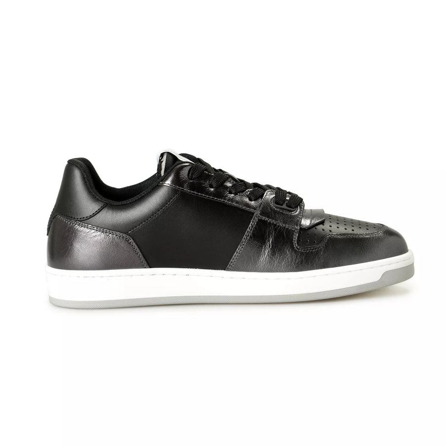 Versace Men's Medusa Logo Black Leather Sneakers