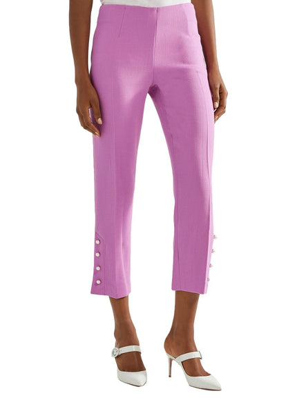 Lela Rose Cropped Stretch-Crepe Pants