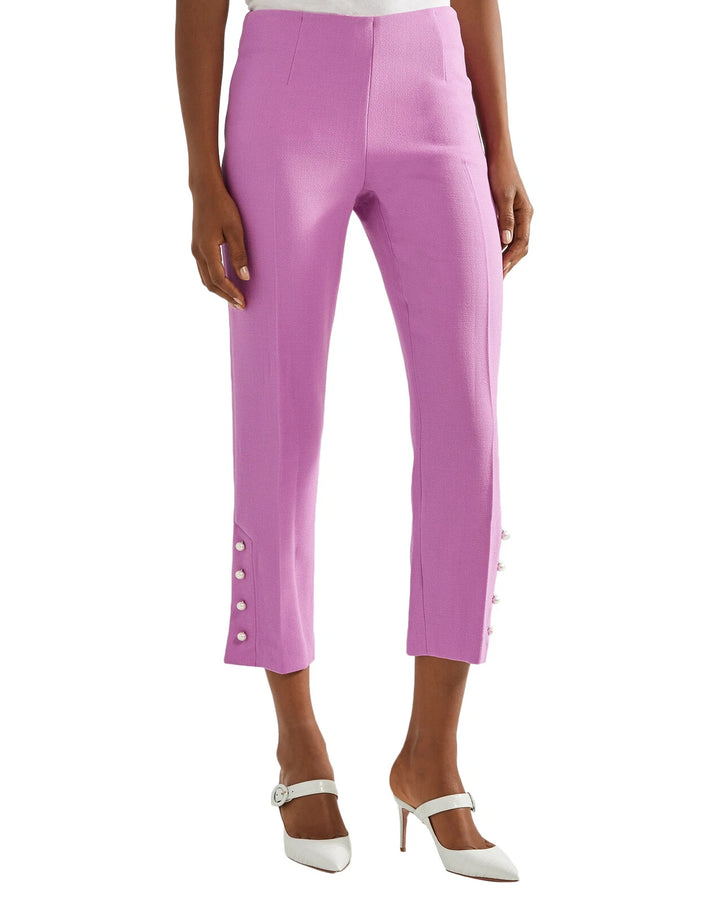 Lela Rose Cropped Stretch-Crepe Pants