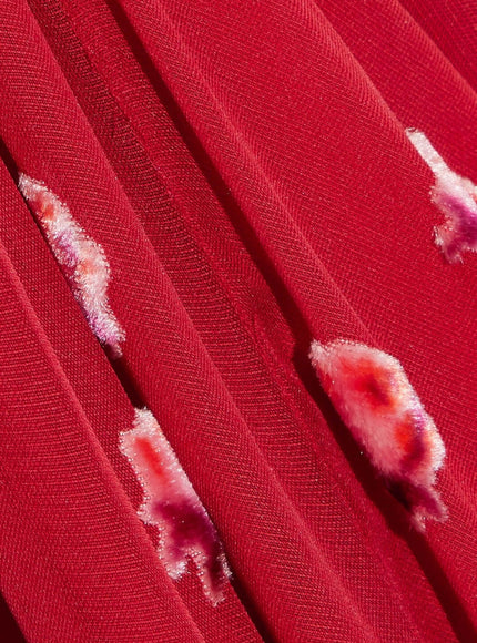 Valentino Garavani Red Embellished Silk Chiffon Gown