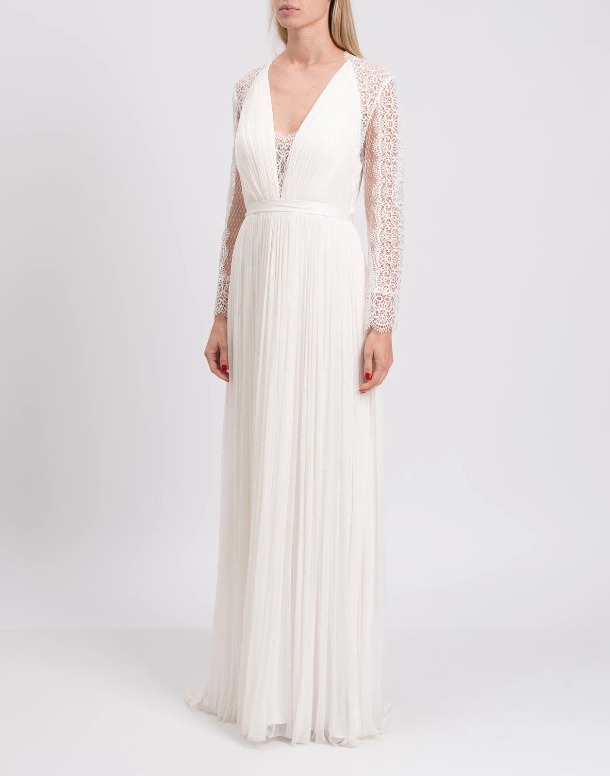 Catherine Deane Pleated Lace-Back Wedding Dress Ellie Belle Catherine Deane Pleated Lace-Back Wedding Dress Ellie Belle