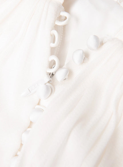 Catherine Deane Pleated Lace-Back Wedding Dress