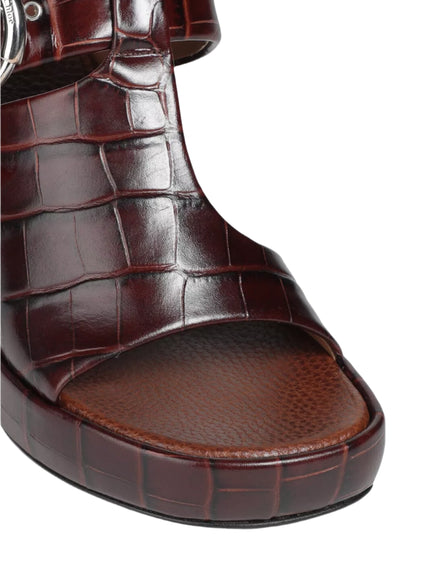 Chloé Wave Croc-Embossed Leather Sandals