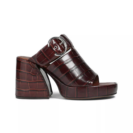 Chloé Wave Croc-Embossed Leather Sandals