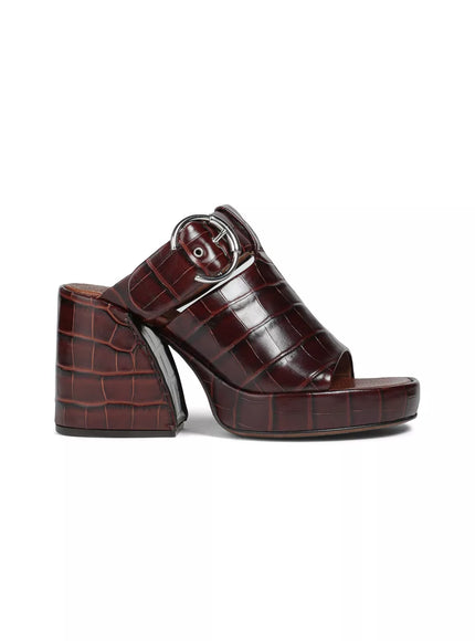 Chloé Wave Croc-Embossed Leather Sandals