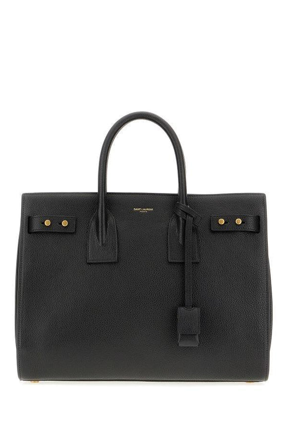 Saint Laurent Black Calf Leather Sac De Jour Bag - Ellie Belle