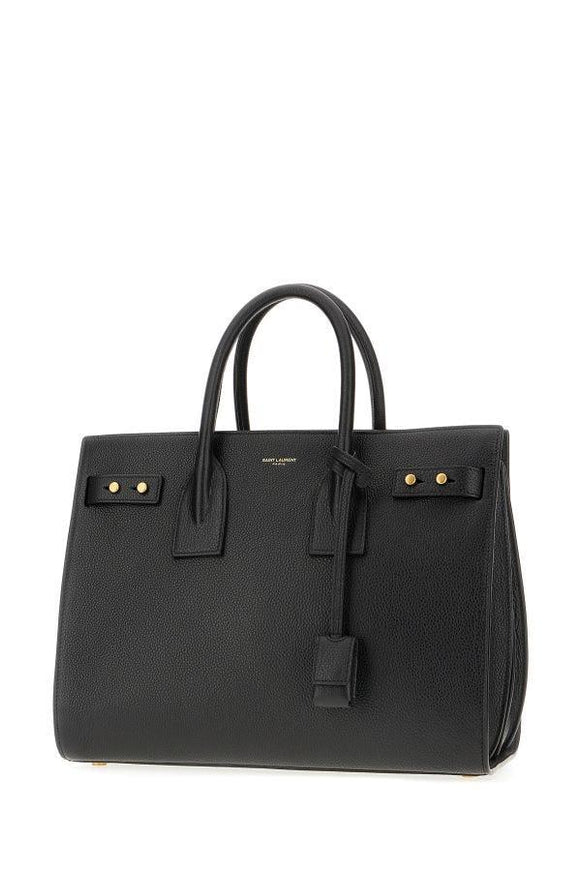 Saint Laurent Black Calf Leather Sac De Jour Bag - Ellie Belle