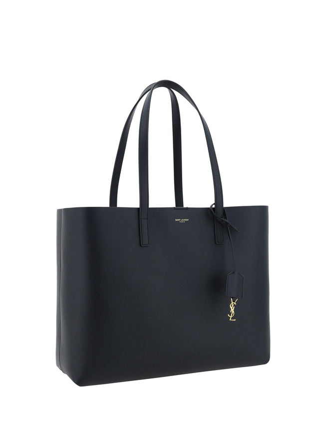 Saint Laurent Black Calf Leather Tote Shoulder Bag - Ellie Belle