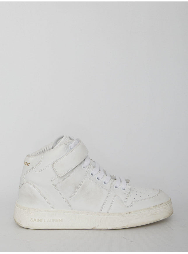 Saint Laurent Lax Sneakers In Washed-out Effect Leather - Ellie Belle