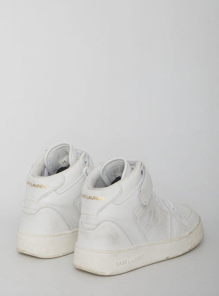 Saint Laurent Lax Sneakers In Washed-out Effect Leather - Ellie Belle