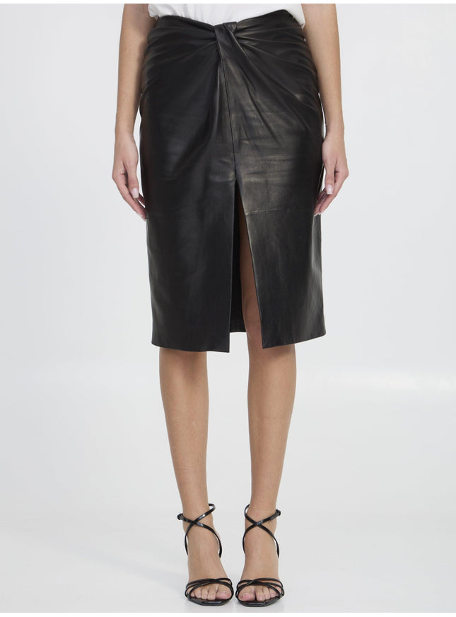Saint Laurent Leather Pencil Skirt - Ellie Belle