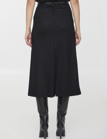 Saint Laurent Midi Skirt In Wool - Ellie Belle
