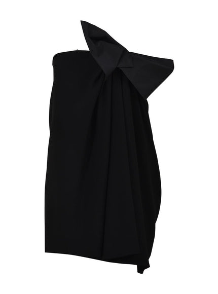 Saint Laurent Mini Black Dress With Bow - Ellie Belle