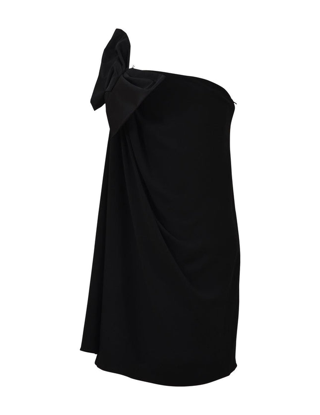 Saint Laurent Mini Black Dress With Bow - Ellie Belle