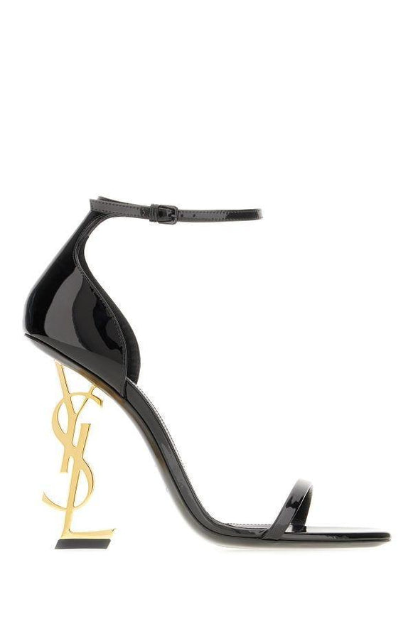 Saint Laurent Opyum Sandals In Black Leather - Ellie Belle