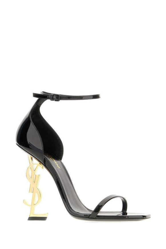 Saint Laurent Opyum Sandals In Black Leather - Ellie Belle