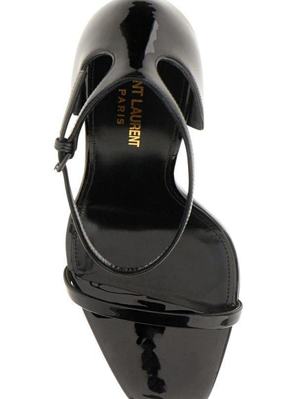 Saint Laurent Opyum Sandals In Black Leather - Ellie Belle
