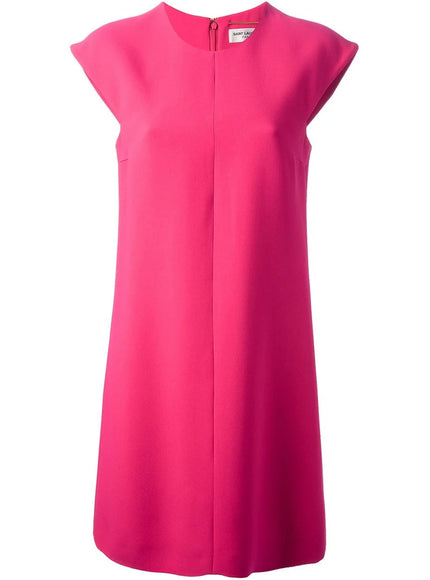 Saint Laurent Fuchsia Cady Shift Dress