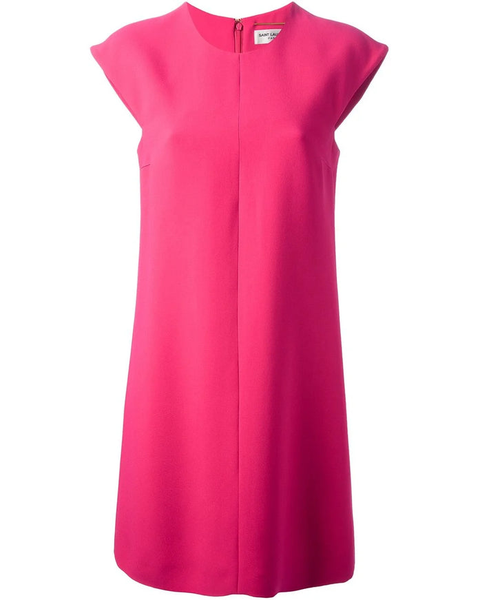 Saint Laurent Fuchsia Cady Shift Dress