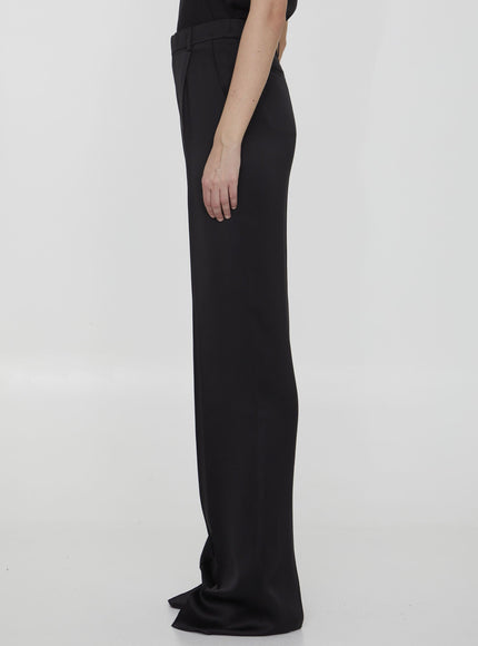 Saint Laurent Satin Flared Pants - Ellie Belle