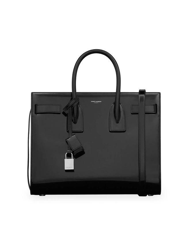 Saint Laurent Small Sac De Jour Bag In Shiny Leather - Ellie Belle