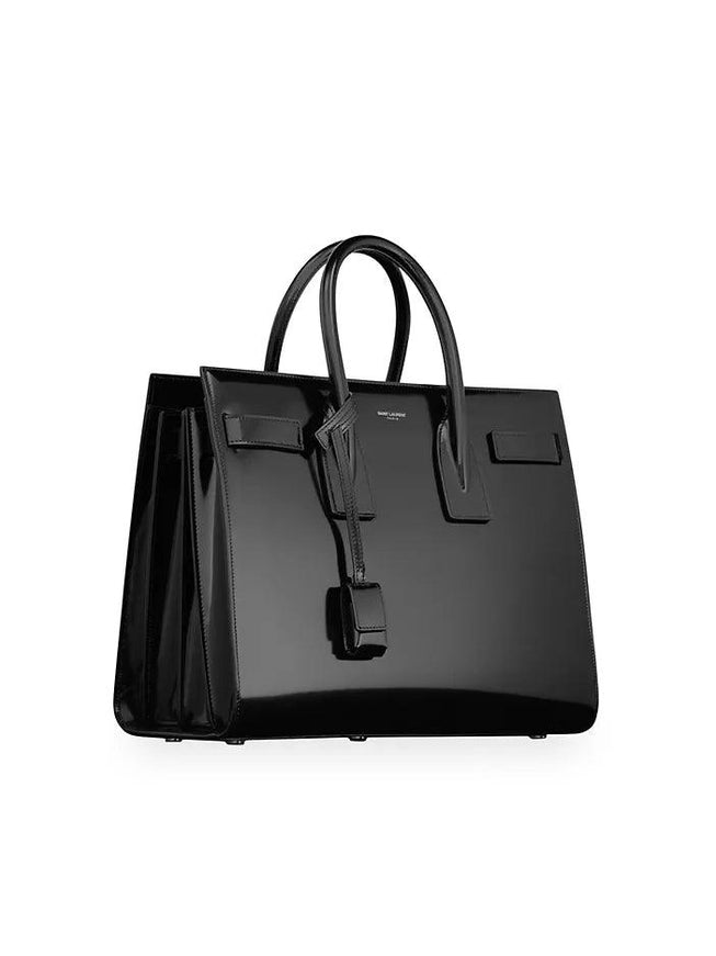 Saint Laurent Small Sac De Jour Bag In Shiny Leather - Ellie Belle