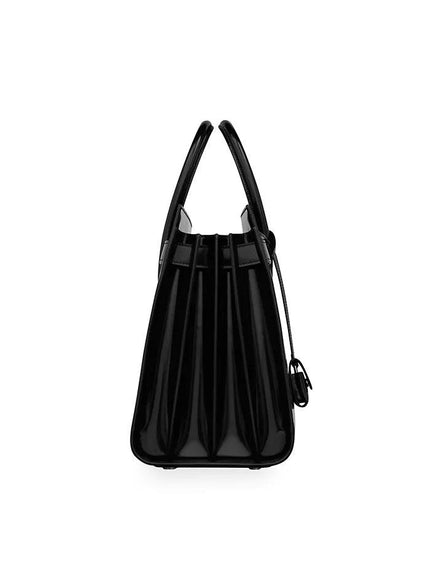 Saint Laurent Small Sac De Jour Bag In Shiny Leather - Ellie Belle