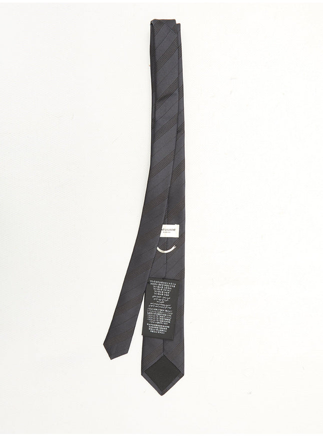 Saint Laurent Striped Tie In Silk - Ellie Belle