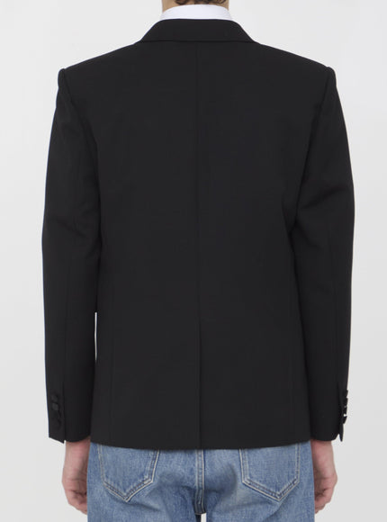 Saint Laurent Tuxedo Jacket In Grain De Poudre - Ellie Belle