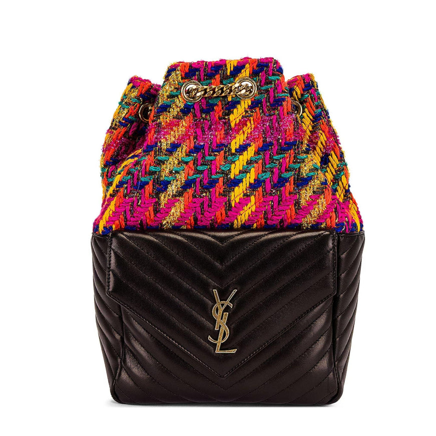 Saint Laurent Tweed & Leather Backpack - Ellie Belle