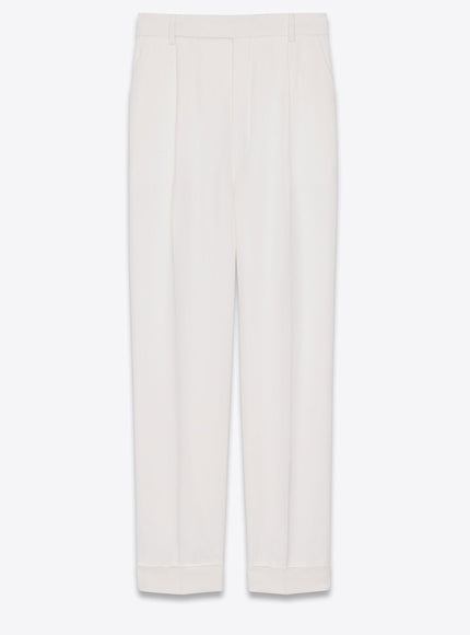 Saint Laurent White Tailored Trousers - Ellie Belle