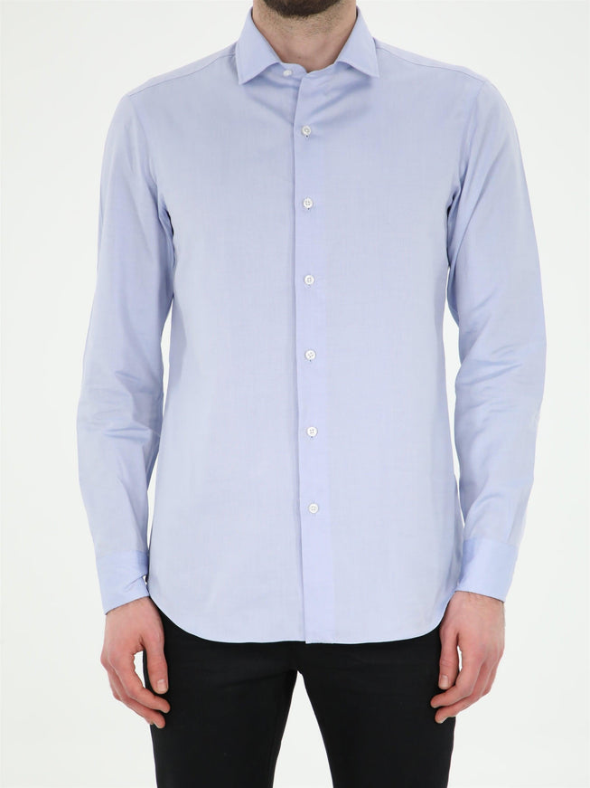 Salvatore Piccolo Pin Point Light Blue Shirt - Ellie Belle