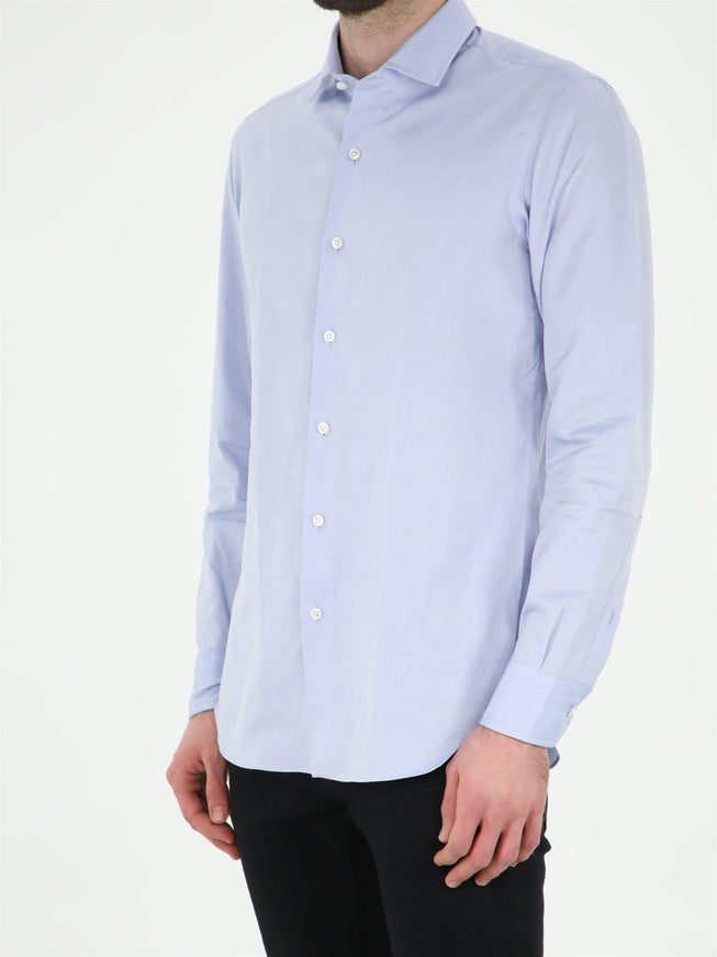 Salvatore Piccolo Pin Point Light Blue Shirt - Ellie Belle