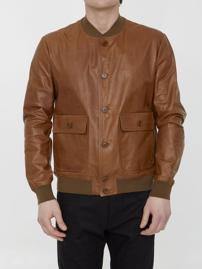 Salvatore Santoro Leather Bomber Jacket - Ellie Belle