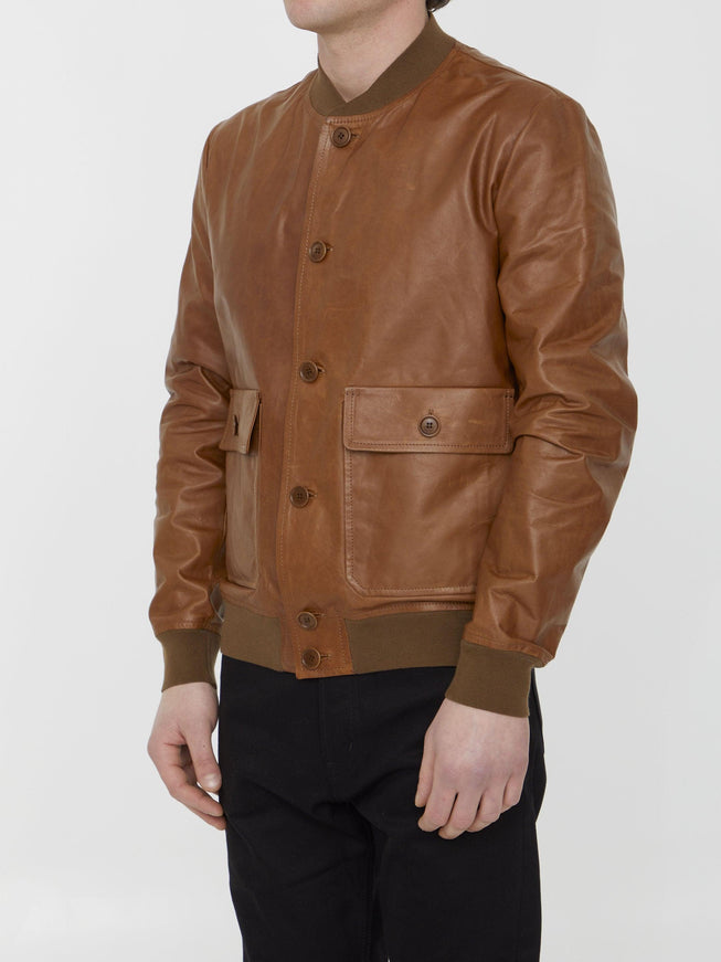 Salvatore Santoro Leather Bomber Jacket - Ellie Belle