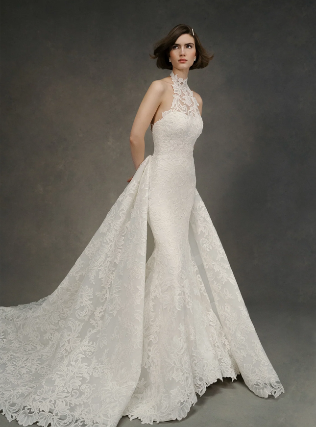 Anne Barge Selena Halter Wedding Gown in Pearl