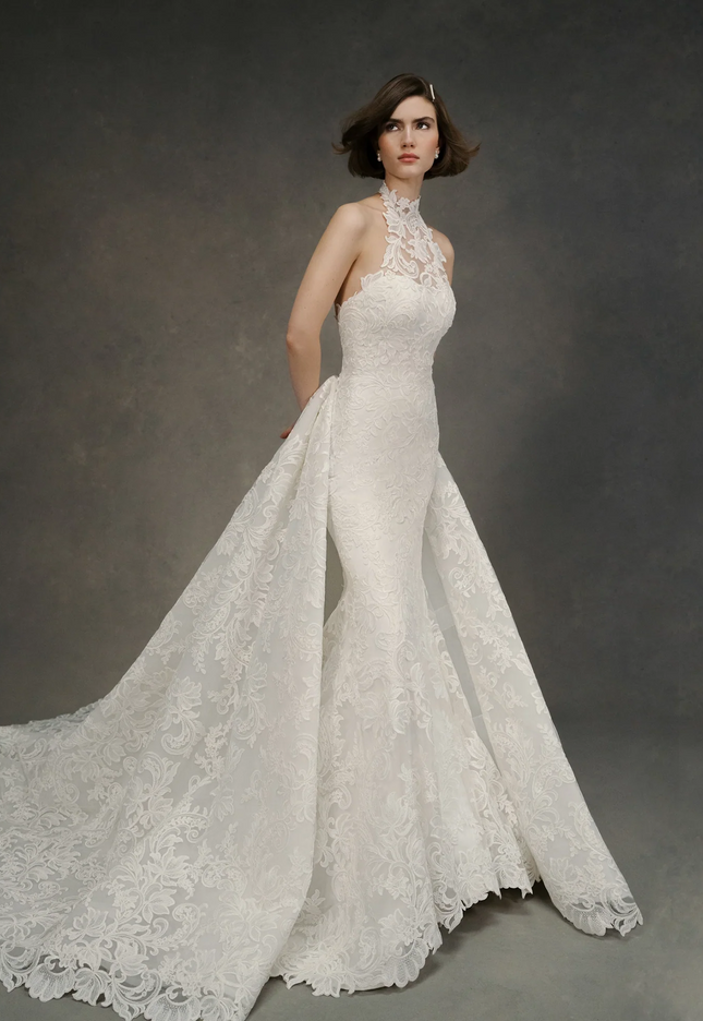 Anne Barge Selena Halter Wedding Gown in Pearl