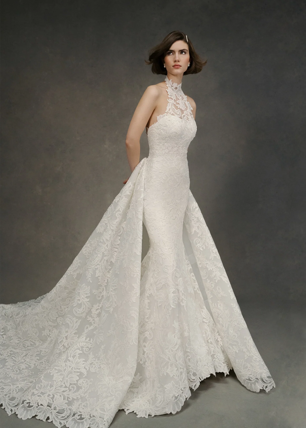 Anne Barge Selena Halter Wedding Gown in Pearl