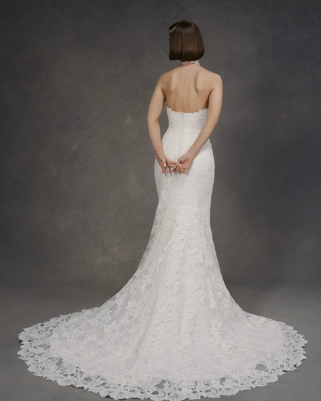 Anne Barge Selena Halter Wedding Gown in Pearl