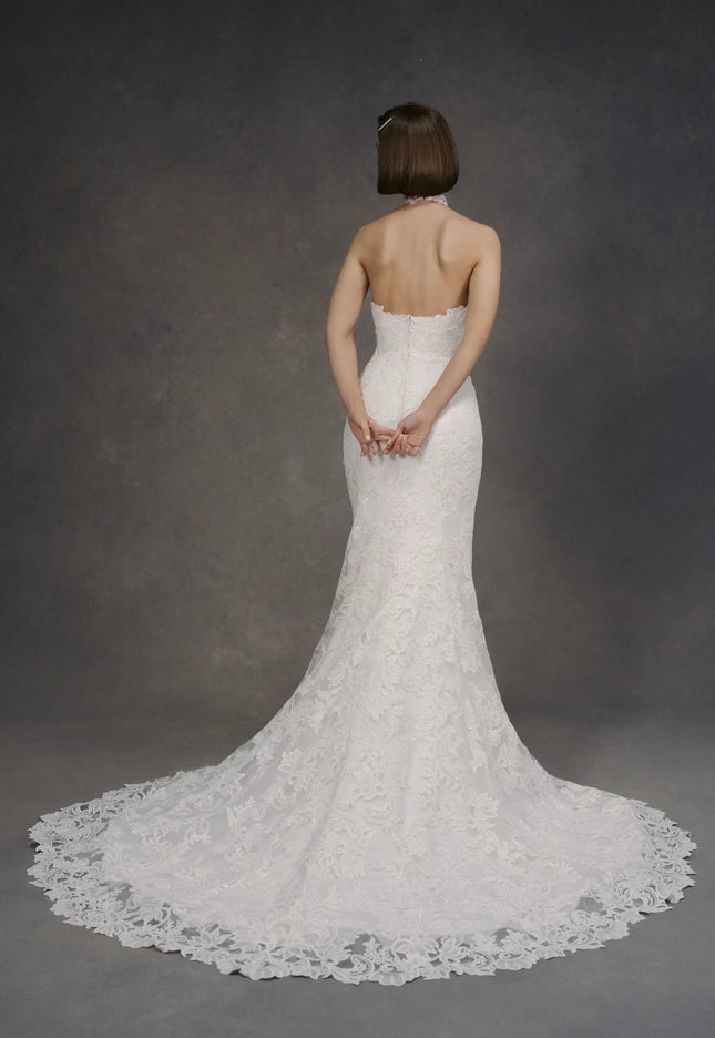 Anne Barge Selena Halter Wedding Gown in Pearl