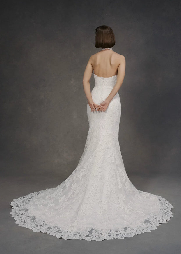 Anne Barge Selena Halter Wedding Gown in Pearl