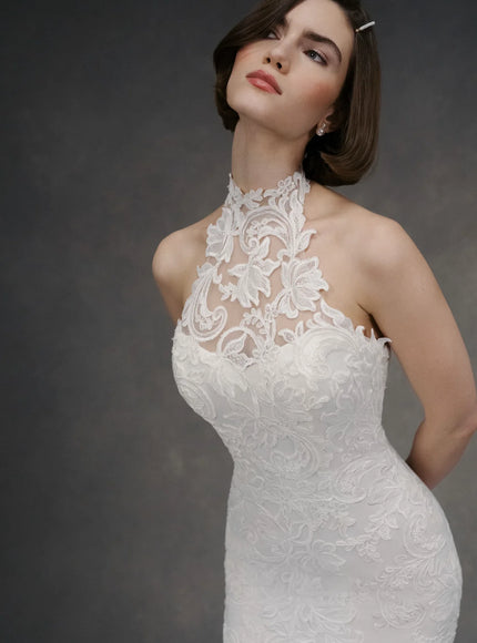 Anne Barge Selena Halter Wedding Gown in Pearl