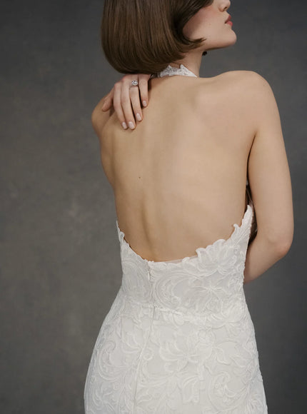 Anne Barge Selena Halter Wedding Gown in Pearl