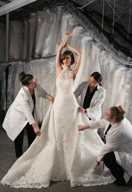 Anne Barge Selena Halter Wedding Gown in Pearl