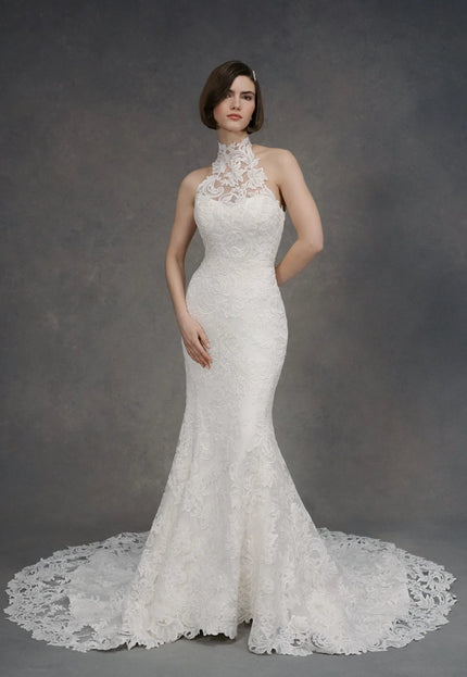Anne Barge Selena Halter Wedding Gown in Pearl
