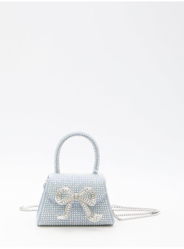 Self Portrait Blue Rhinestone Denim Micro Bow Bag - Ellie Belle