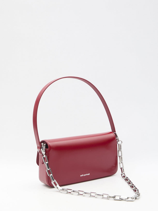 Self Portrait Burgundy Leather Baguette Bag - Ellie Belle